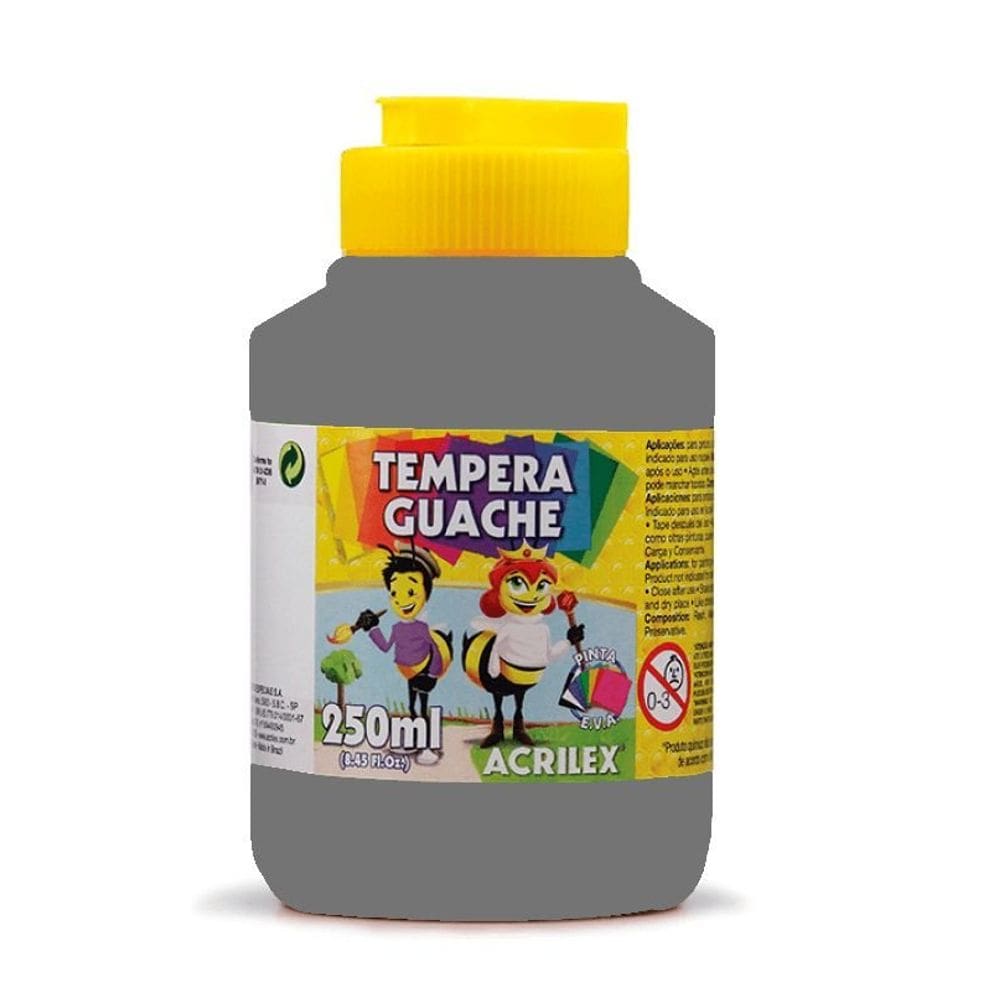 Tinta Tempera Guache 250ml Cinza 933