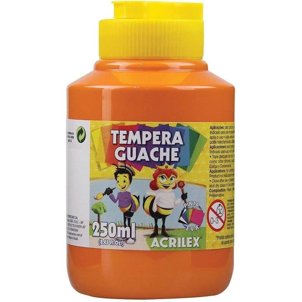 Tinta Tempera Guache 250ml Laranja Acrilex 517