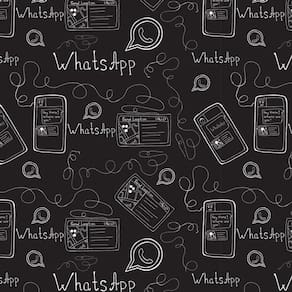 Papel De Parede Adesivo Preto Desenho Whatsapp Decorativo
