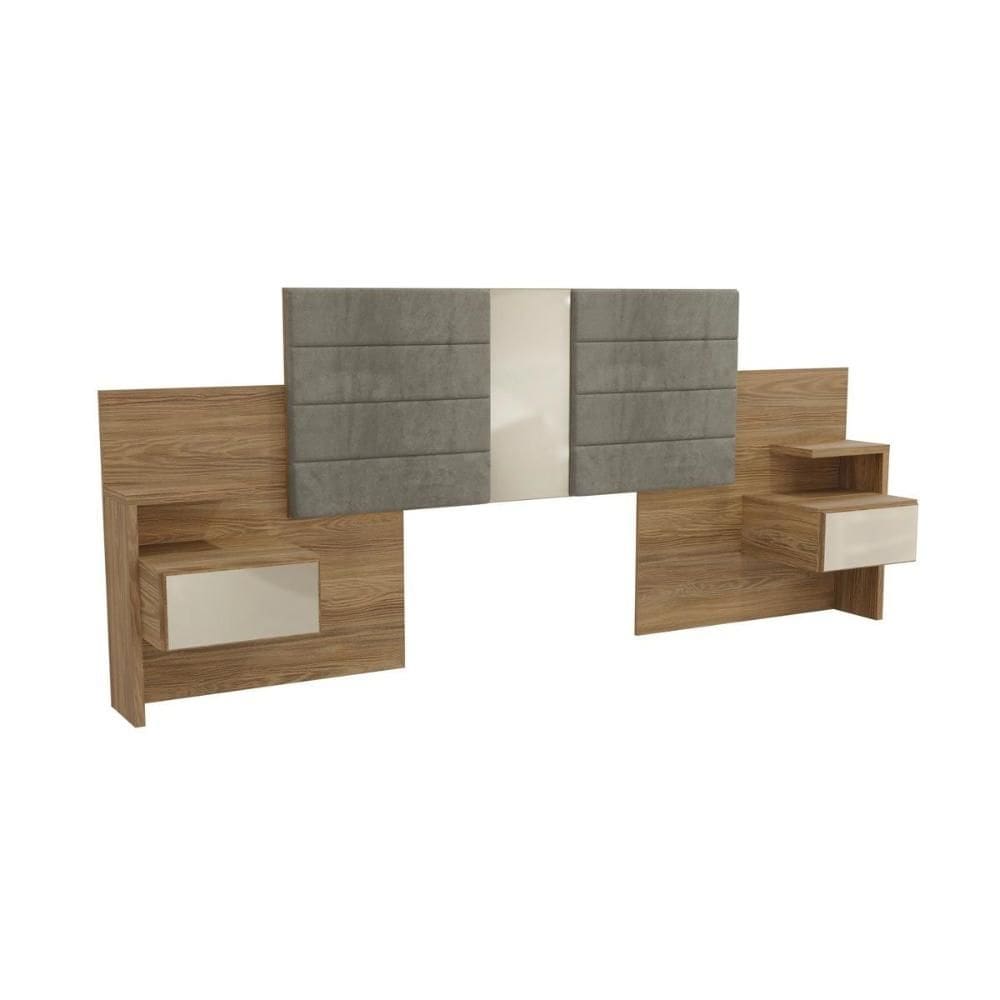 Painel Cama Box Madeirado Casal/Queen G290 c/ 2 Gavetas Nogueira - Kappesberg