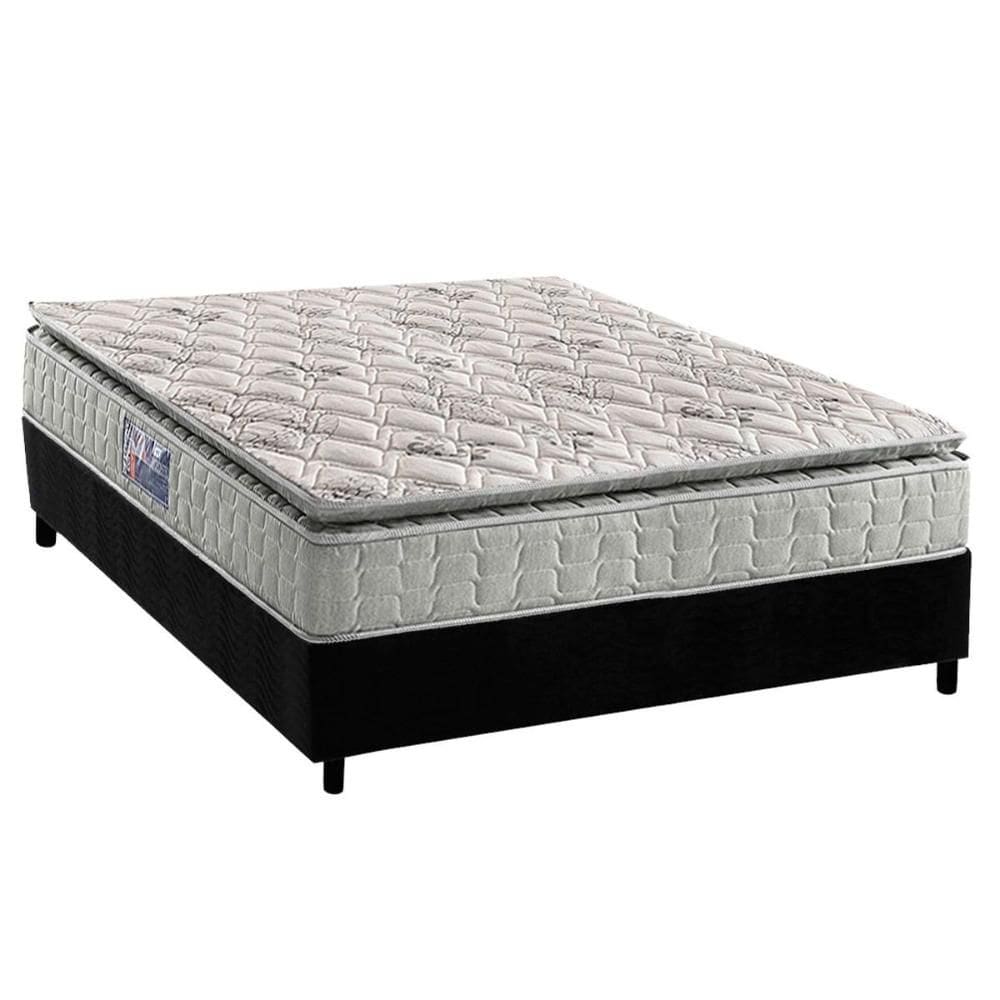 Conjunto Box Casal: Colchão Espuma D Angelis Anjos D33 Orthosono + Base CRC Suede Black (138x188)