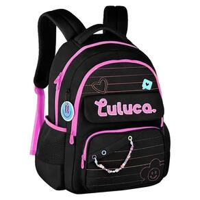 Mochila Costas 18 Luluca Miçangas Preto Clio