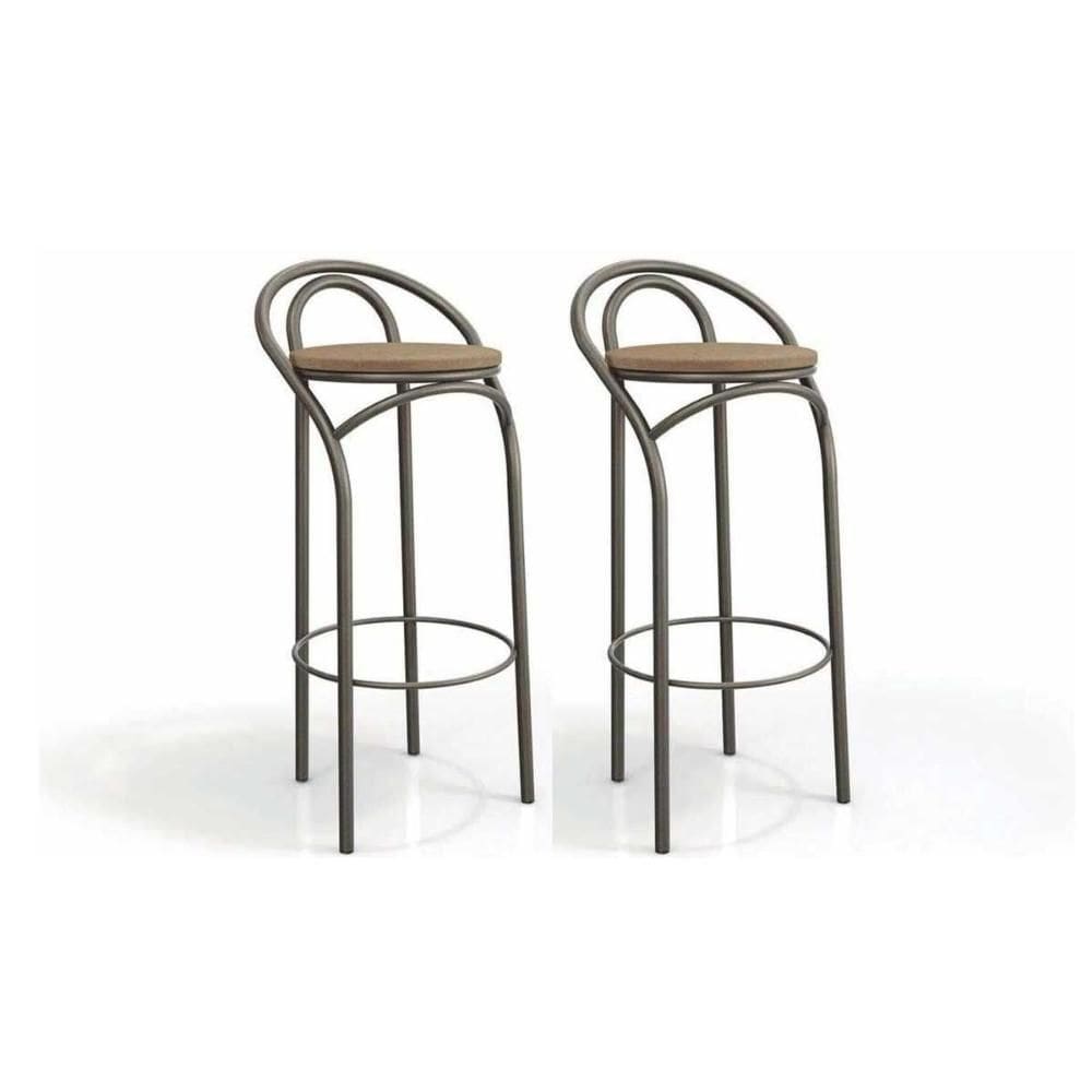 Banqueta de Cozinha Dublin 1B706 Kit 2 Un Bronze/Capuccino 31 - Kappesberg