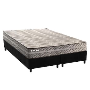 Conjunto Box King: Colchão Espuma Paropas D45 Pasquale Plus Gray + Base CRC Suede Black (193x203)
