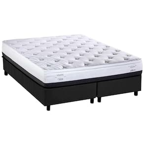 Cama Box Queen: Colchão Ortopédico Herval Georgetown C1620 Ergoplus + Base CRC Suede Gray (158x198x25)