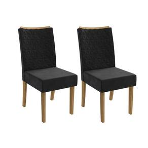 Cadeira de Cozinha 2CAD129 Kit 2 Un Canela/Suede Preto - Kappesberg
