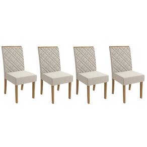 Cadeira de Cozinha 2CAD149FR Kit 4 Un Freijó/Linho Caqui A040 - Kappesberg
