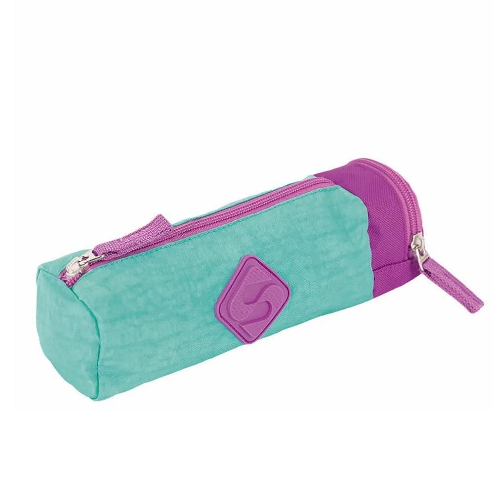Estojo Escolar Crinkle Turquesa E Roxo Sestini