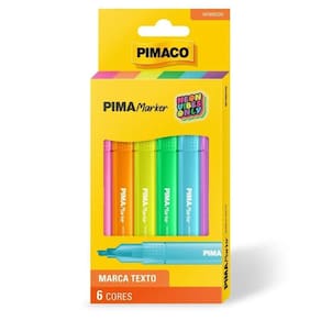 Caneta Marca Texto Pimamarker Neon 6 Cores Pimaco
