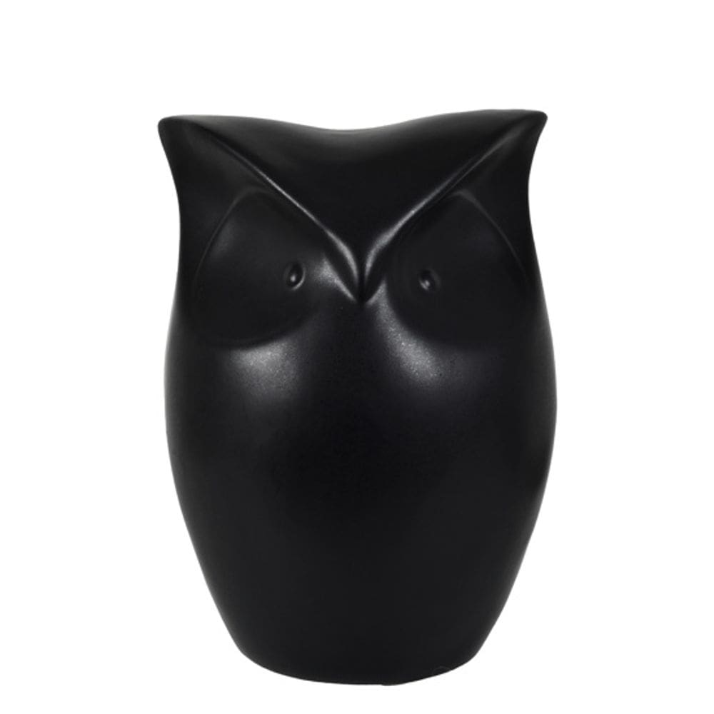 Adorno Coruja Em Ceramica Preto 16Cm