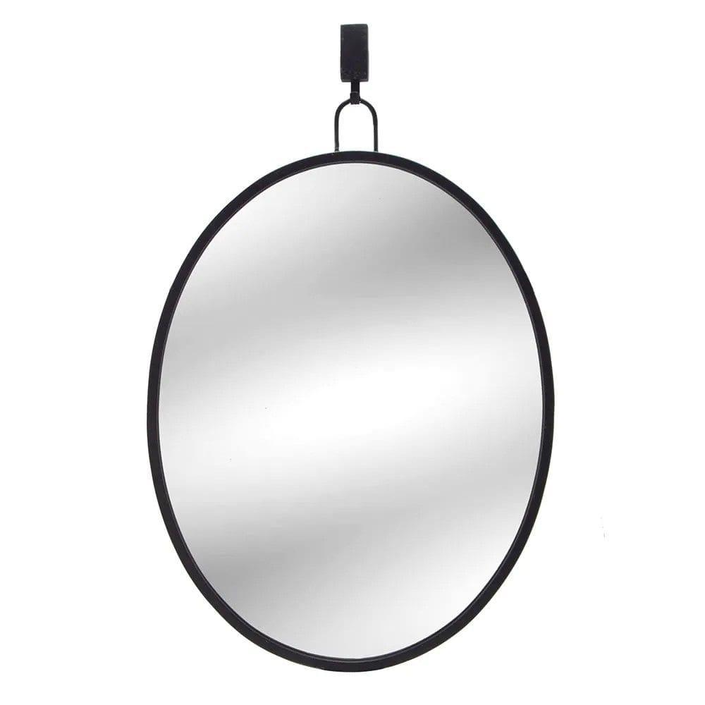 Espelho Com Moldura Em Metal Preto 81Cm