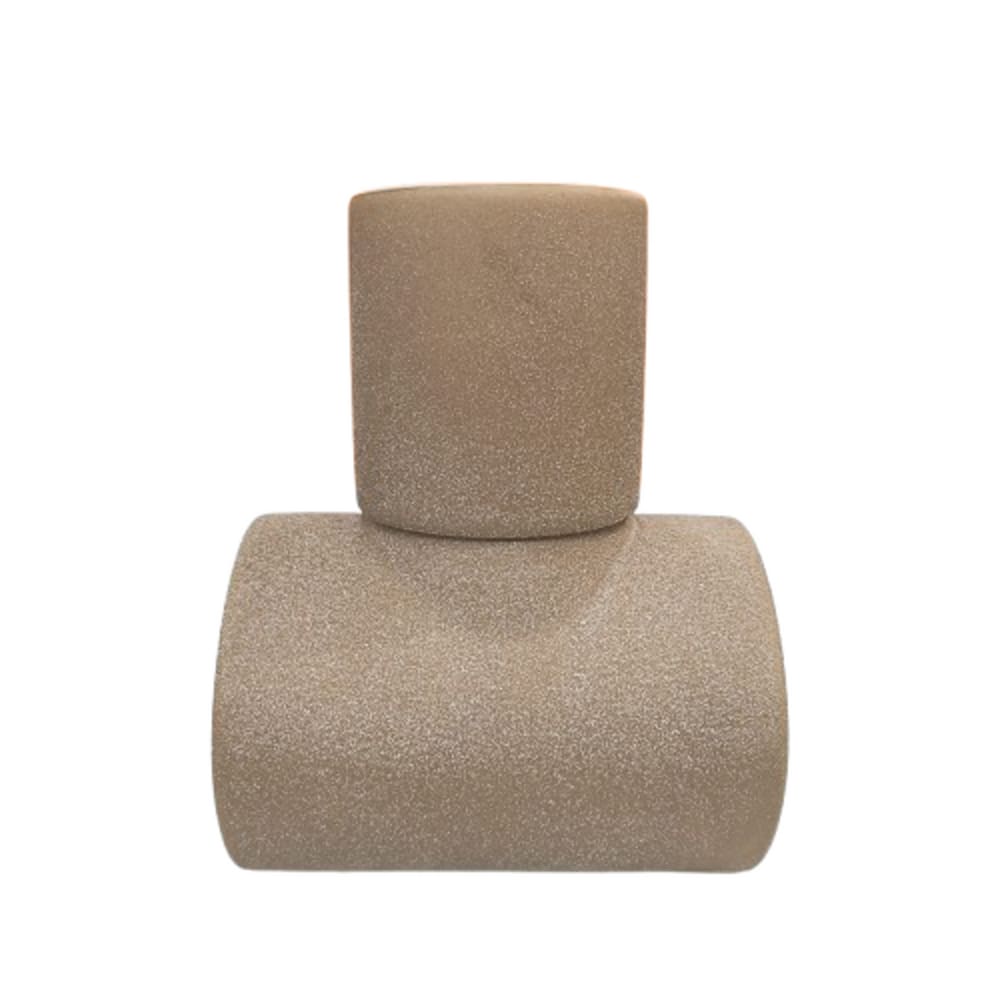 Vaso Em Ceramica Minimalista Texturizado Bege 19Cm