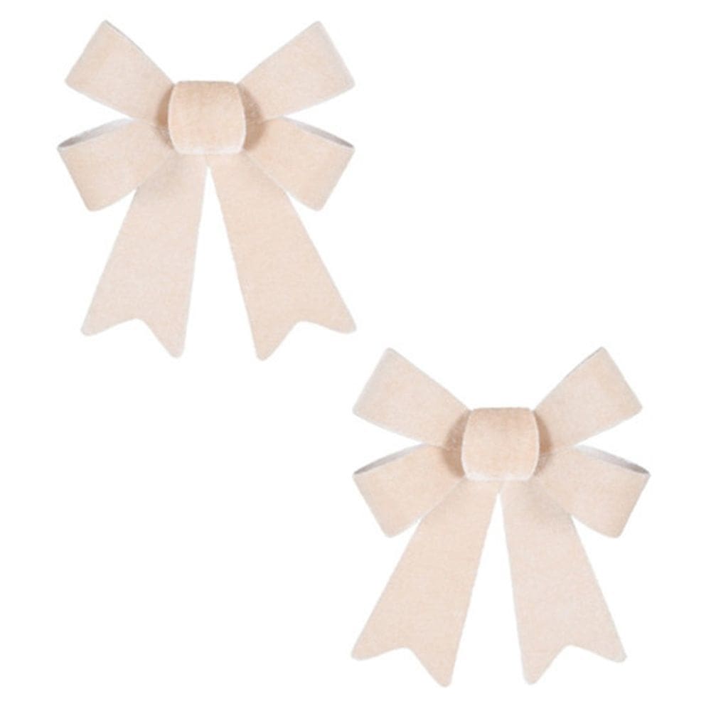 Laços Aramado Em Veludo 15Cm Dourado - Pct Com 2 Peças