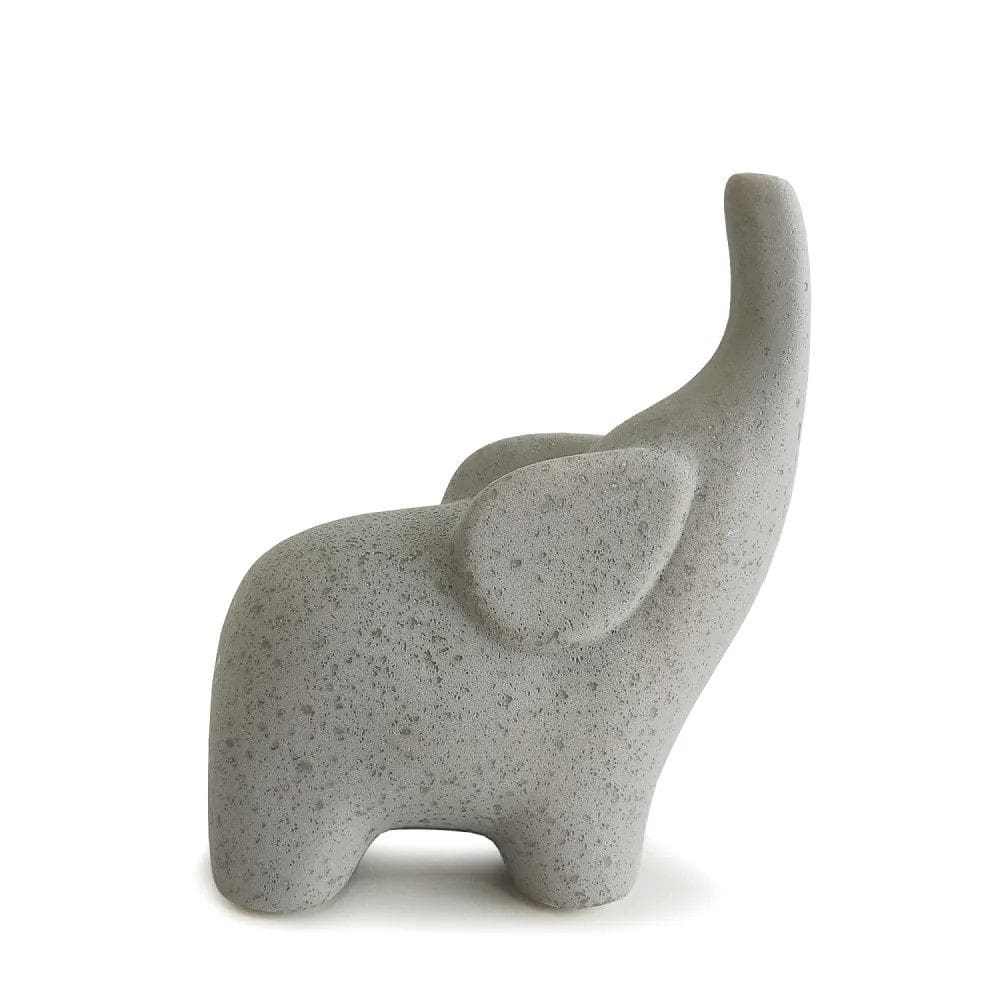 Escultura Elefante Em Ceramica Médio Cinza