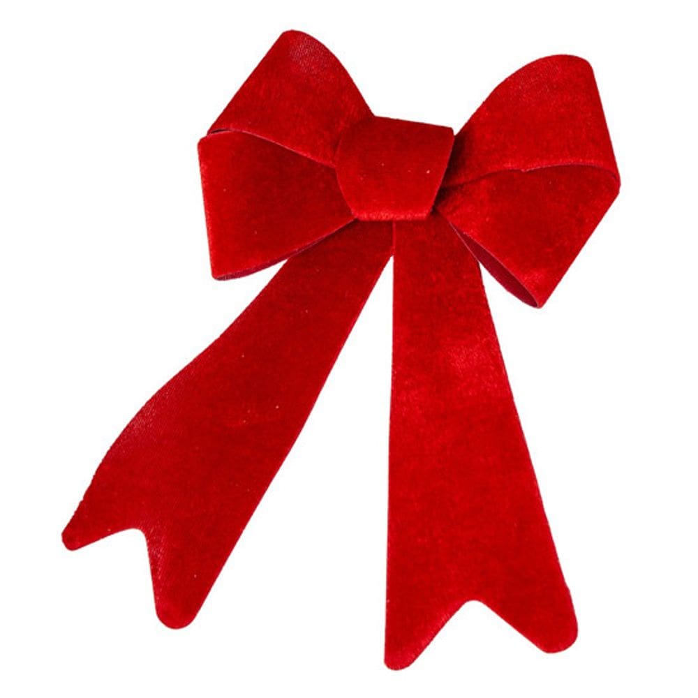 Laço Em Veludo Aramado Vermelho 40Cm