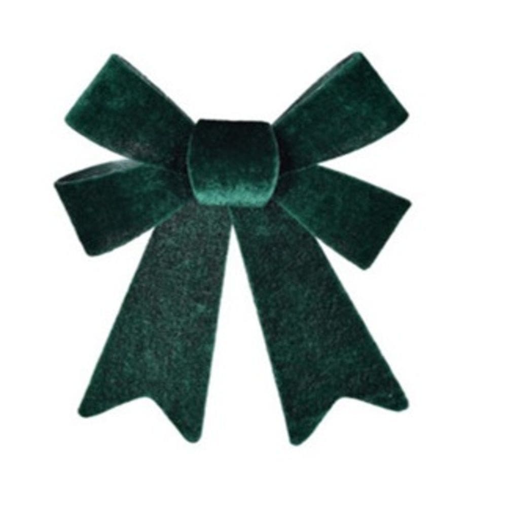 Laço Em Veludo Aramado Verde 40Cm