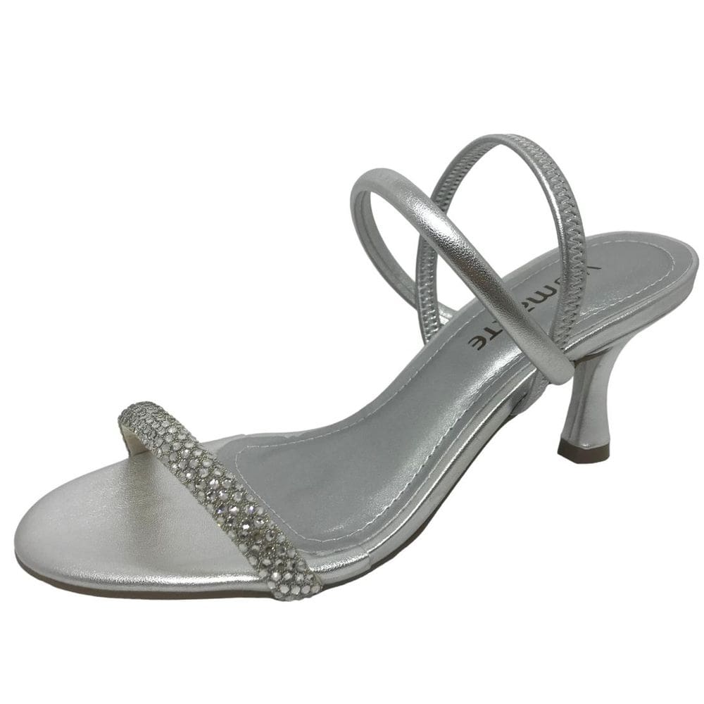 Sandália Social Salto Fino Moderna Conforto Strass Via Marte