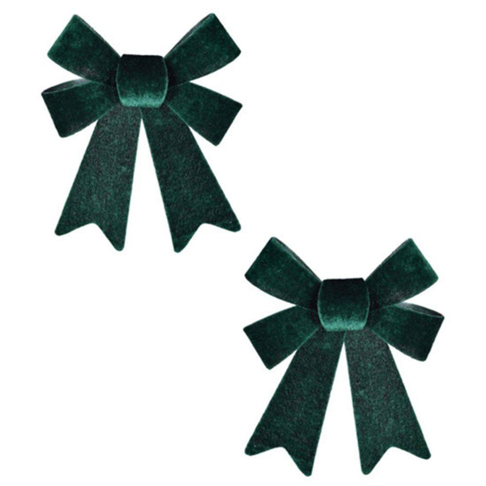 Laços Aramado Em Veludo 20Cm Verde - Pct Com 2 Peças