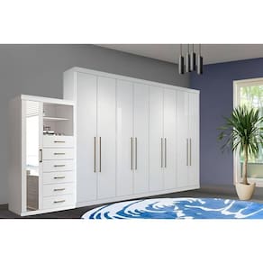 Guarda Roupa 2 Peças (1GuardaRoupa+1Cômoda) QC131 Branco - Santos Andirá