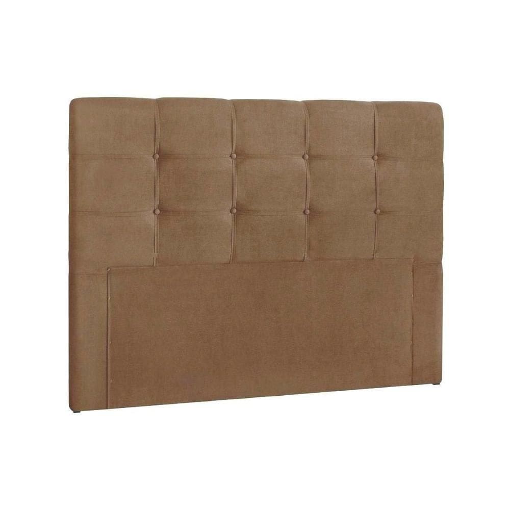 Painel de Cama Box Estofada Casal Clean Plus Suede Marrom Taupe - Simbal