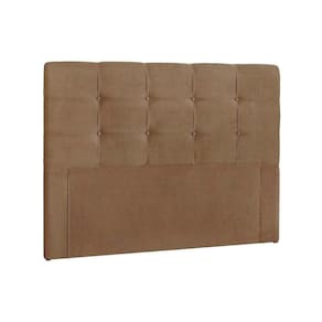 Painel de Cama Box Estofada Casal Clean Plus Suede Marrom Taupe - Simbal