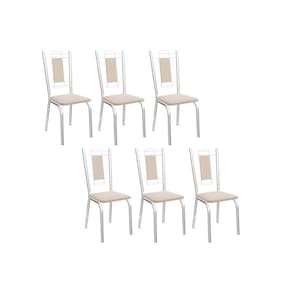 Cadeira de Cozinha Florença 2C005 Aço Kit 6 Uni Cromada/Nude 16 - Kappesberg