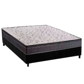 Conjunto Box Casal: Colchão Espuma Ortobom D20 Physical Super Hiper Resistente 20 + Base CRC Suede Black (138x188)