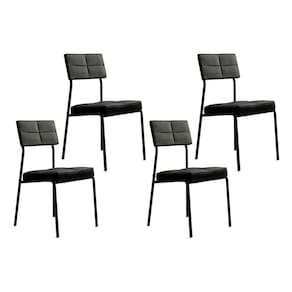 Cadeira de Cozinha Neo 1740 Kit 4 Uni Preto/Grafite - Preto - Carraro