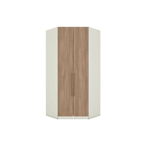 Guarda Roupa Closet de Quarto de Canto Oblíquo MC05 Seletto c/ 2 Portas e 3 Gavetas Areia/Jequitibá - Henn