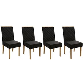 Cadeira de Cozinha 2CAD149FR Kit 4 Un Freijo/Suede Preto A038 - Kappesberg