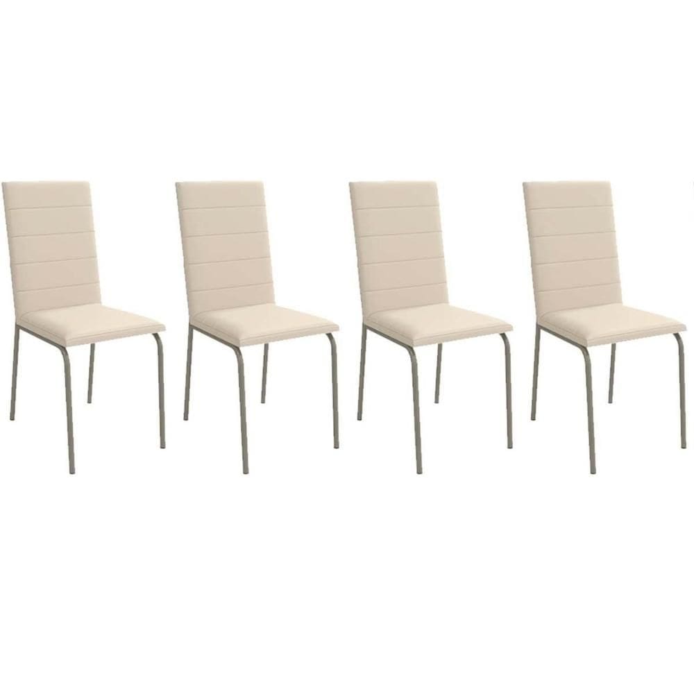 Cadeira de Cozinha Amsterdã C091 Kit 4 Un Niquel/Nude 16 - Kappesberg