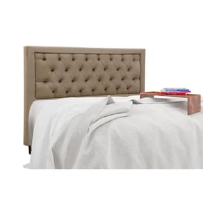 Painel de Cama Box Estofada Casal Baronesa Suede Bege - Simbal