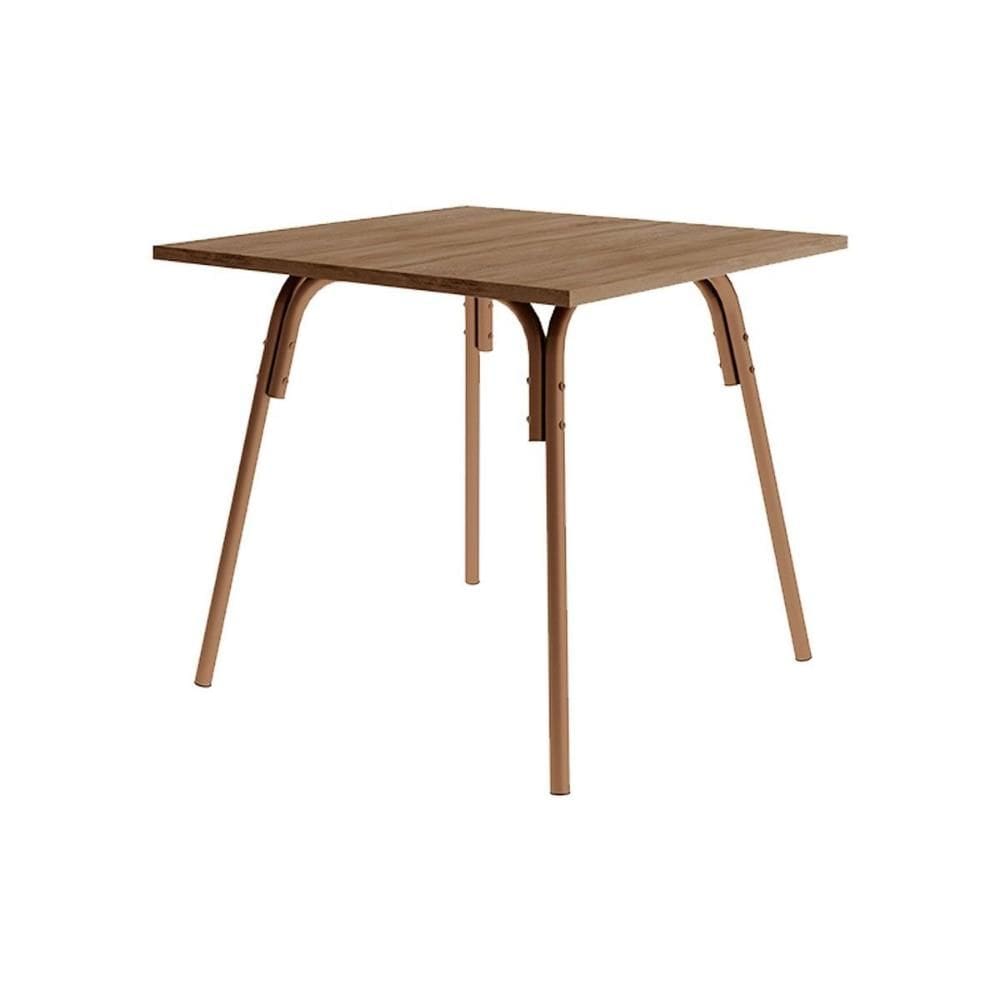 Mesa p/ Cozinha 1569 c/ Tampo Madeirado 90cm Rose/Freijo - Carraro