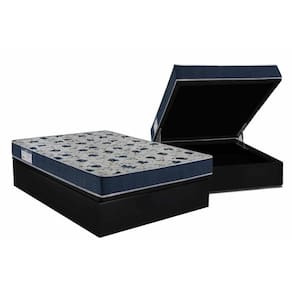 Cama Box Baú Casal: Colchão Ortopédico Ortobom D28 ISO 60 Super Firme + Base CRC Courano Black (138x188)