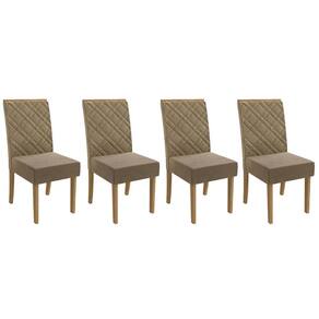 Cadeira de Cozinha 2CAD149FR Kit 4 Un Freijo/Suede Bege A036 - Kappesberg