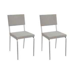 Cadeira de Cozinha Zaria 2C128 Aço Kit 2 Uni Cromado/Boucle Cinza - Kappesberg