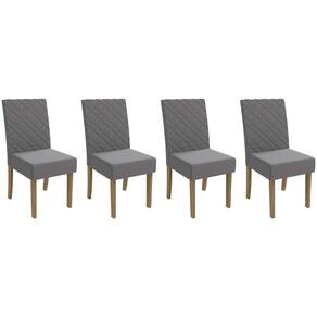 Cadeira de Cozinha 2CAD133FR Kit 4 Un Freijo/Suede Titanio A050 - Kappesberg