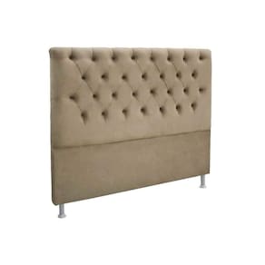 Painel de Cama Box Estofada Casal Embaixatriz Plus Suede Marrom Taupe - Simbal