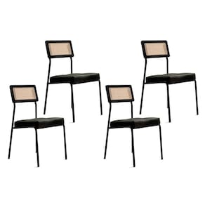 Cadeira de Cozinha 1741 Kit 4 Uni Preto/Grafite - Preto - Carraro
