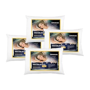 Travesseiro Viscoelástico Visco Slim Kit c/ 4 Un (38x58) - Ortobom