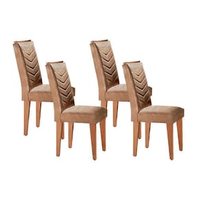 Cadeira de Cozinha Londrina Kit 4 Un Imbuia/Suede Capuccino - Rufato