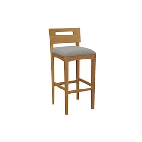 Banqueta de Cozinha Mia Madeira Maciça 1BMM007CA 1 Un Carvalho/Boucle Cinza - Kappesberg