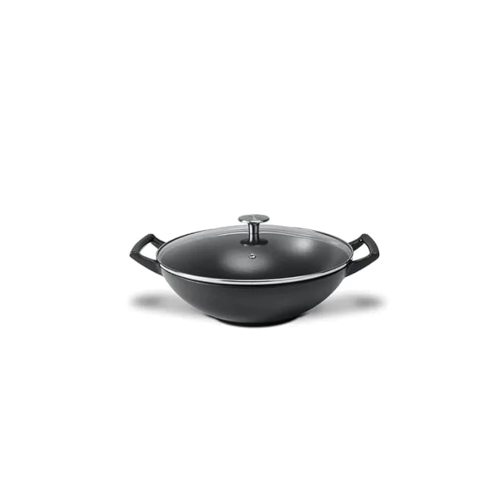 Wok com Tampa 31x9,5  4,4L Sauté Preta Brinox