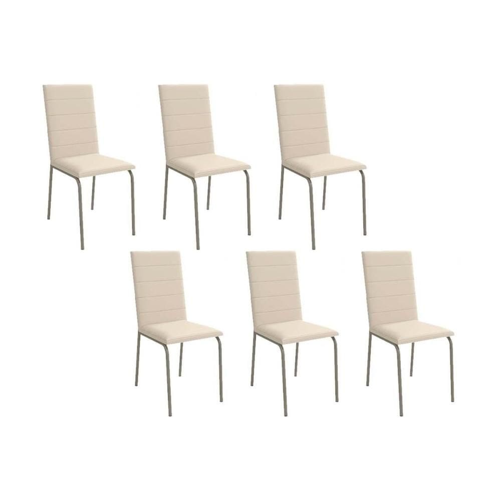 Cadeira de Cozinha Amsterdã C091 Kit 6 Un Niquel/Nude 16 - Kappesberg