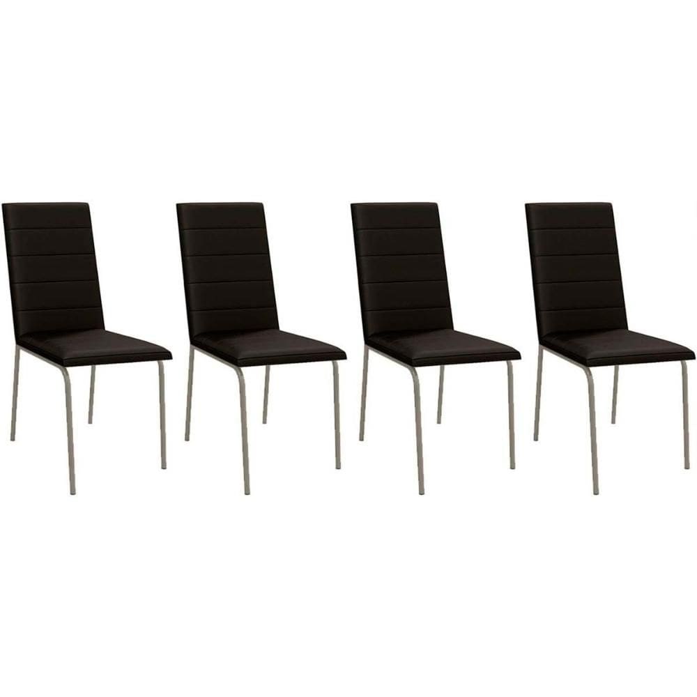 Cadeira de Cozinha Amsterdã C091 Kit 4 Un Niquel/Preto 110 - Kappesberg