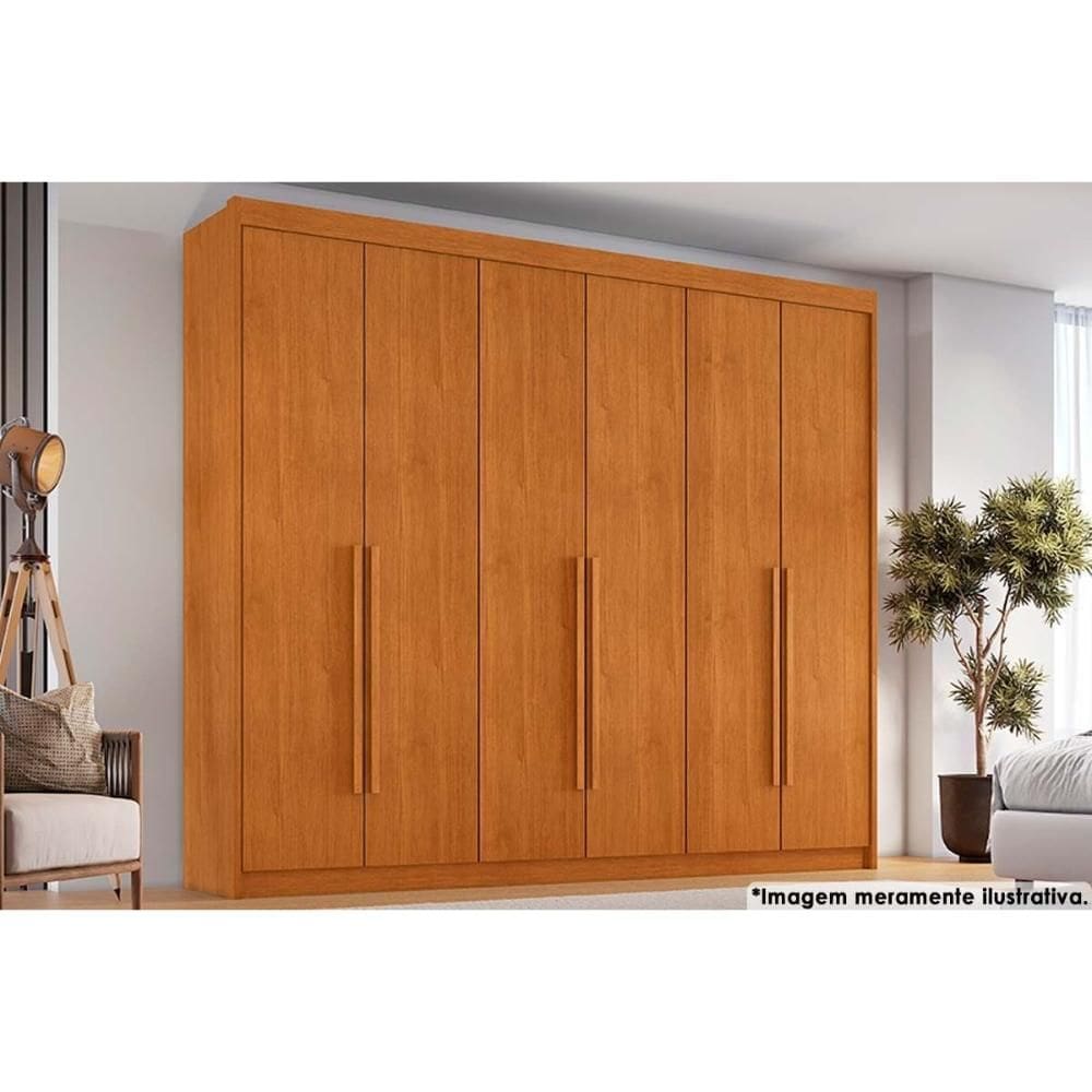 Guarda Roupa 6 Portas e 6 Gavetas Versalhes Cinamomo - Conquista