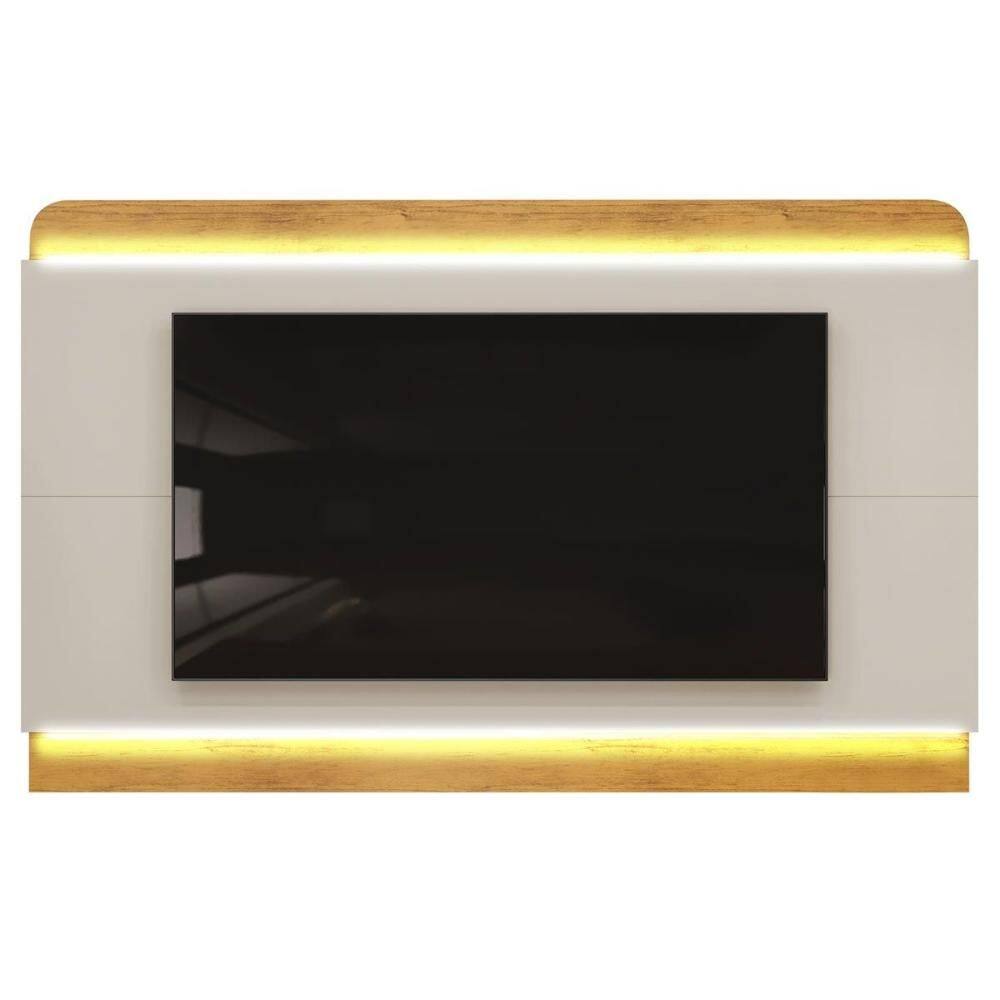 Rack Bancada c/ Painel p/ TV até 75 Polegadas Nadine Led 219x136cm Bali/Cedro - DJ Móveis