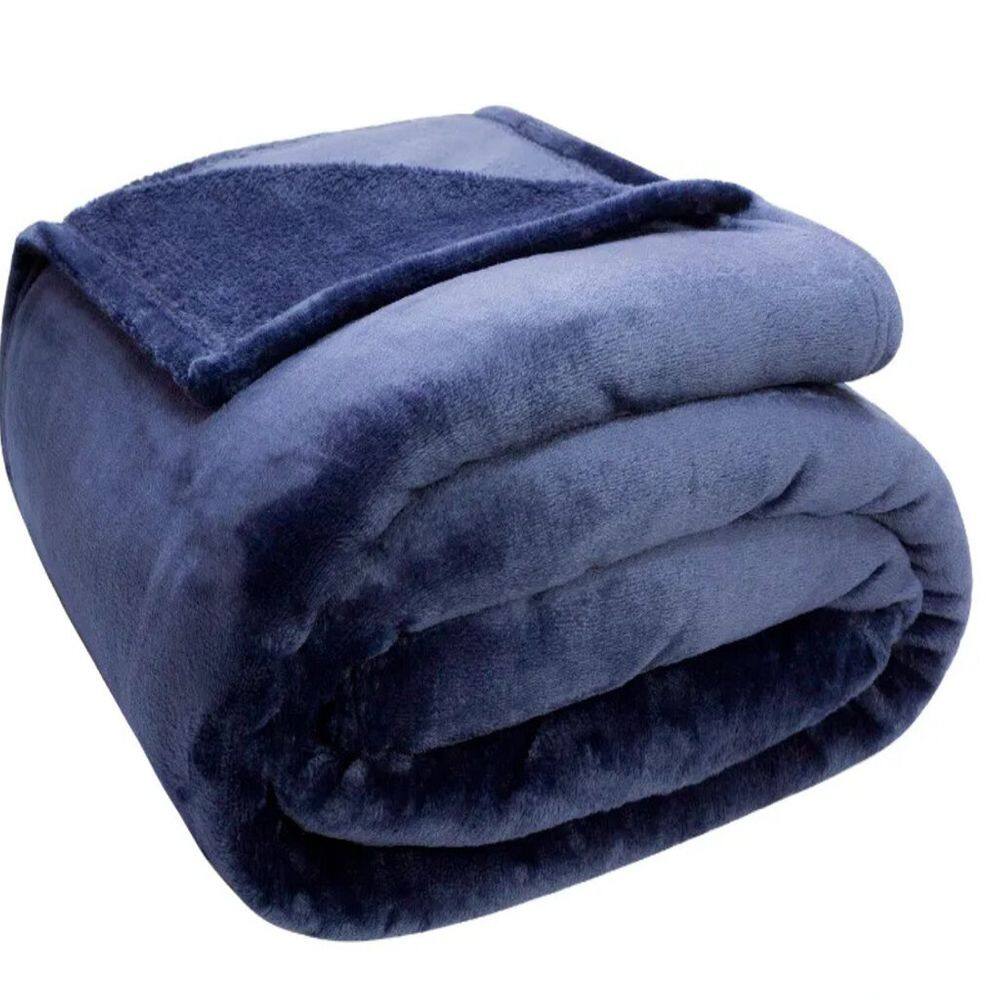 Cobertor Casal Velour Camesa 180 x 220 cm Azul