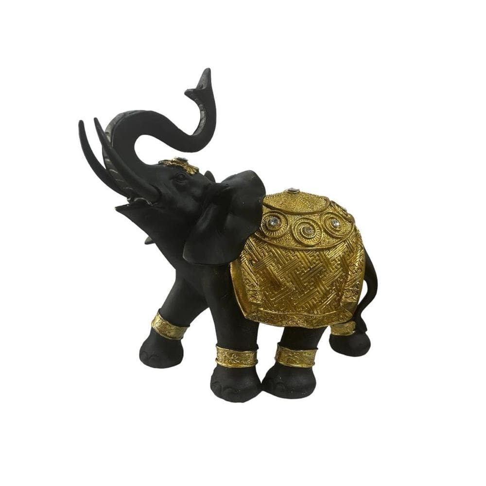 Elefante Decorativo Grande Manto Dourado