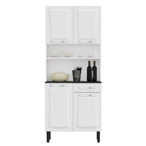 Kit Cozinha Compacta Itatiaia Aço 4 Portas 1 Gaveta Pratika Branco Neve